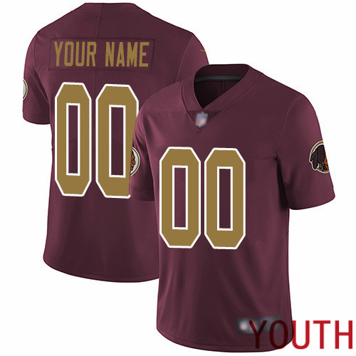 Limited Burgundy Red Youth Alternate Jersey NFL Customized Football Washington Redskins 80th Anniversary Vapor